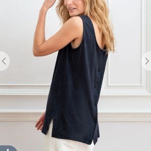 Celtic & Co. - 16 - Navy Blue - Linen Cotton Scoopneck Tunic